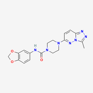 molecular formula C18H19N7O3 B6537345 N-(2H-1,3-benzodioxol-5-yl)-4-{3-methyl-[1,2,4]triazolo[4,3-b]pyridazin-6-yl}piperazine-1-carboxamide CAS No. 1058237-39-0