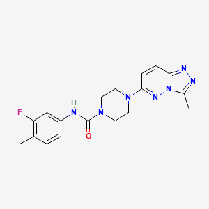 molecular formula C18H20FN7O B6537388 N-(3-fluoro-4-methylphenyl)-4-{3-methyl-[1,2,4]triazolo[4,3-b]pyridazin-6-yl}piperazine-1-carboxamide CAS No. 1058237-43-6