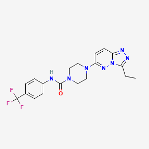 molecular formula C19H20F3N7O B6537400 4-{3-ethyl-[1,2,4]triazolo[4,3-b]pyridazin-6-yl}-N-[4-(trifluoromethyl)phenyl]piperazine-1-carboxamide CAS No. 1058228-75-3