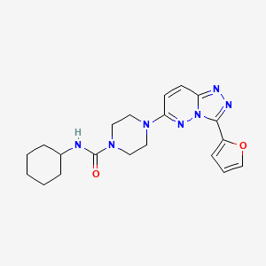 molecular formula C20H25N7O2 B6537421 N-cyclohexyl-4-[3-(furan-2-yl)-[1,2,4]triazolo[4,3-b]pyridazin-6-yl]piperazine-1-carboxamide CAS No. 1058256-25-9