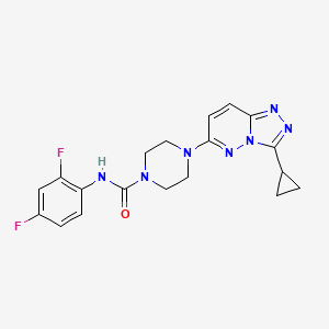 molecular formula C19H19F2N7O B6537431 4-{3-cyclopropyl-[1,2,4]triazolo[4,3-b]pyridazin-6-yl}-N-(2,4-difluorophenyl)piperazine-1-carboxamide CAS No. 1040640-14-9