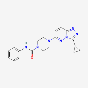 molecular formula C19H21N7O B6537437 4-{3-cyclopropyl-[1,2,4]triazolo[4,3-b]pyridazin-6-yl}-N-phenylpiperazine-1-carboxamide CAS No. 1058200-35-3