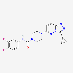 molecular formula C19H19F2N7O B6537445 4-{3-cyclopropyl-[1,2,4]triazolo[4,3-b]pyridazin-6-yl}-N-(3,4-difluorophenyl)piperazine-1-carboxamide CAS No. 1058234-74-4