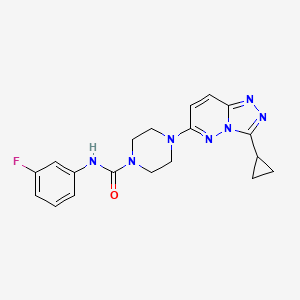 molecular formula C19H20FN7O B6537449 4-{3-cyclopropyl-[1,2,4]triazolo[4,3-b]pyridazin-6-yl}-N-(3-fluorophenyl)piperazine-1-carboxamide CAS No. 1058234-77-7