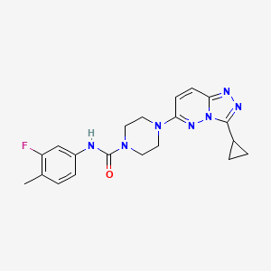 molecular formula C20H22FN7O B6537482 4-{3-cyclopropyl-[1,2,4]triazolo[4,3-b]pyridazin-6-yl}-N-(3-fluoro-4-methylphenyl)piperazine-1-carboxamide CAS No. 1058444-46-4