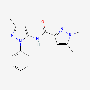 molecular formula C16H17N5O B6537490 1,5-dimethyl-N-(3-methyl-1-phenyl-1H-pyrazol-5-yl)-1H-pyrazole-3-carboxamide CAS No. 1171948-24-5