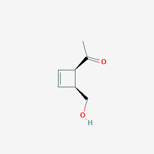 molecular formula C7H10O2 B065375 Ethanone, 1-[4-(hydroxymethyl)-2-cyclobuten-1-yl]-, cis-(9CI) CAS No. 174712-74-4