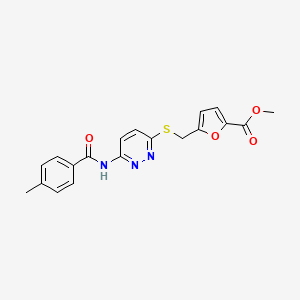 molecular formula C19H17N3O4S B6537511 methyl 5-({[6-(4-methylbenzamido)pyridazin-3-yl]sulfanyl}methyl)furan-2-carboxylate CAS No. 1021226-54-9
