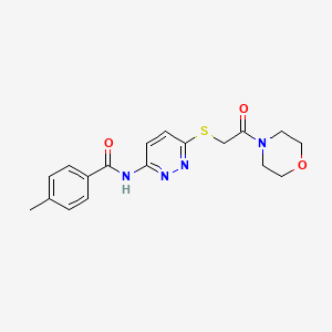molecular formula C18H20N4O3S B6537517 4-methyl-N-(6-{[2-(morpholin-4-yl)-2-oxoethyl]sulfanyl}pyridazin-3-yl)benzamide CAS No. 1021264-87-8
