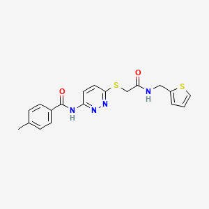 molecular formula C19H18N4O2S2 B6537546 4-methyl-N-{6-[({[(thiophen-2-yl)methyl]carbamoyl}methyl)sulfanyl]pyridazin-3-yl}benzamide CAS No. 1021227-13-3