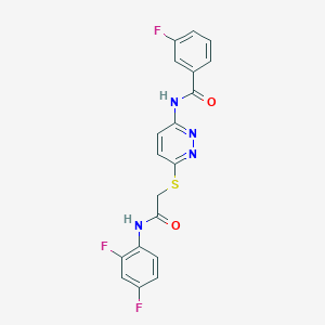 molecular formula C19H13F3N4O2S B6537557 N-[6-({[(2,4-difluorophenyl)carbamoyl]methyl}sulfanyl)pyridazin-3-yl]-3-fluorobenzamide CAS No. 1060179-74-9