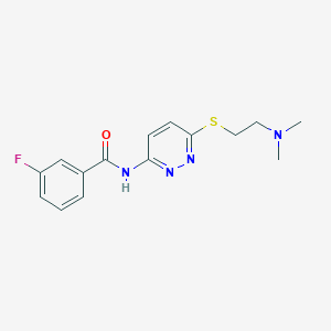 N-(6-{[2-(dimethylamino)ethyl]sulfanyl}pyridazin-3-yl)-3-fluorobenzamide