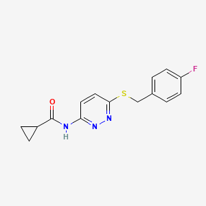 molecular formula C15H14FN3OS B6537565 N-(6-{[(4-fluorophenyl)methyl]sulfanyl}pyridazin-3-yl)cyclopropanecarboxamide CAS No. 1021227-79-1
