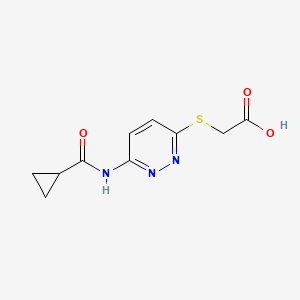 molecular formula C10H11N3O3S B6537566 2-[(6-cyclopropaneamidopyridazin-3-yl)sulfanyl]acetic acid CAS No. 1021254-41-0