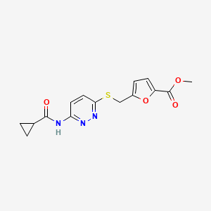 molecular formula C15H15N3O4S B6537615 methyl 5-{[(6-cyclopropaneamidopyridazin-3-yl)sulfanyl]methyl}furan-2-carboxylate CAS No. 1021254-66-9