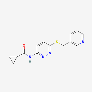 molecular formula C14H14N4OS B6537617 N-(6-{[(pyridin-3-yl)methyl]sulfanyl}pyridazin-3-yl)cyclopropanecarboxamide CAS No. 1021228-15-8