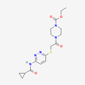 molecular formula C17H23N5O4S B6537625 ethyl 4-{2-[(6-cyclopropaneamidopyridazin-3-yl)sulfanyl]acetyl}piperazine-1-carboxylate CAS No. 1021254-70-5