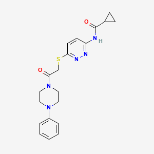 molecular formula C20H23N5O2S B6537629 N-(6-{[2-oxo-2-(4-phenylpiperazin-1-yl)ethyl]sulfanyl}pyridazin-3-yl)cyclopropanecarboxamide CAS No. 1021228-24-9