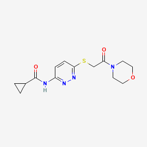 molecular formula C14H18N4O3S B6537637 N-(6-{[2-(morpholin-4-yl)-2-oxoethyl]sulfanyl}pyridazin-3-yl)cyclopropanecarboxamide CAS No. 1021254-72-7