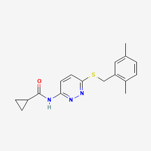 N-(6-{[(2,5-dimethylphenyl)methyl]sulfanyl}pyridazin-3-yl)cyclopropanecarboxamide