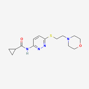 molecular formula C14H20N4O2S B6537733 N-(6-{[2-(morpholin-4-yl)ethyl]sulfanyl}pyridazin-3-yl)cyclopropanecarboxamide CAS No. 1021255-15-1