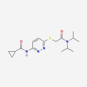 molecular formula C16H24N4O2S B6537738 N-[6-({[bis(propan-2-yl)carbamoyl]methyl}sulfanyl)pyridazin-3-yl]cyclopropanecarboxamide CAS No. 1021213-73-9