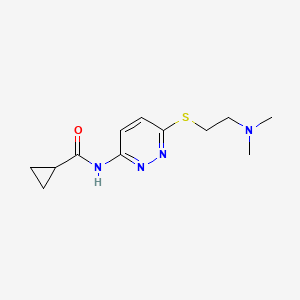 molecular formula C12H18N4OS B6537746 N-(6-{[2-(dimethylamino)ethyl]sulfanyl}pyridazin-3-yl)cyclopropanecarboxamide CAS No. 1021255-19-5