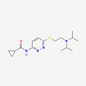 molecular formula C16H26N4OS B6537750 N-[6-({2-[bis(propan-2-yl)amino]ethyl}sulfanyl)pyridazin-3-yl]cyclopropanecarboxamide CAS No. 1021213-77-3