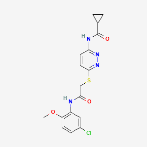 N-[6-({[(5-chloro-2-methoxyphenyl)carbamoyl]methyl}sulfanyl)pyridazin-3-yl]cyclopropanecarboxamide