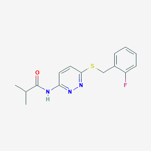 molecular formula C15H16FN3OS B6537807 N-(6-{[(2-fluorophenyl)methyl]sulfanyl}pyridazin-3-yl)-2-methylpropanamide CAS No. 1021255-37-7