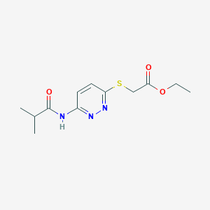 ethyl 2-{[6-(2-methylpropanamido)pyridazin-3-yl]sulfanyl}acetate