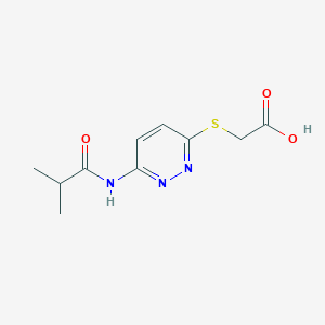 2-{[6-(2-methylpropanamido)pyridazin-3-yl]sulfanyl}acetic acid
