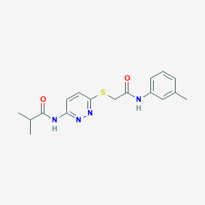 molecular formula C17H20N4O2S B6537834 2-methyl-N-[6-({[(3-methylphenyl)carbamoyl]methyl}sulfanyl)pyridazin-3-yl]propanamide CAS No. 1021255-45-7