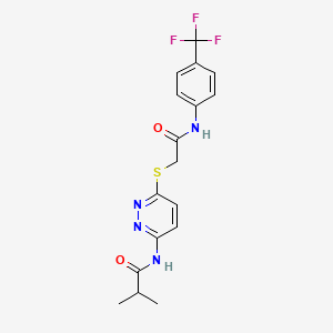 molecular formula C17H17F3N4O2S B6537853 2-methyl-N-{6-[({[4-(trifluoromethyl)phenyl]carbamoyl}methyl)sulfanyl]pyridazin-3-yl}propanamide CAS No. 1021255-50-4