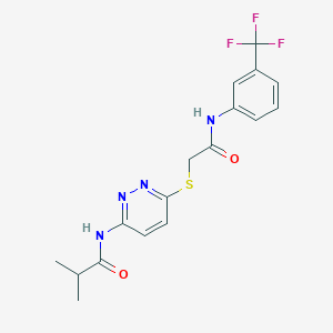 molecular formula C17H17F3N4O2S B6537859 2-methyl-N-{6-[({[3-(trifluoromethyl)phenyl]carbamoyl}methyl)sulfanyl]pyridazin-3-yl}propanamide CAS No. 1021214-22-1