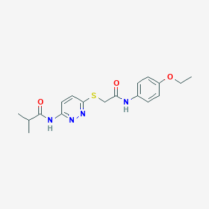 molecular formula C18H22N4O3S B6537864 N-[6-({[(4-ethoxyphenyl)carbamoyl]methyl}sulfanyl)pyridazin-3-yl]-2-methylpropanamide CAS No. 1021255-53-7