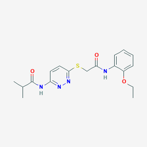 molecular formula C18H22N4O3S B6537869 N-[6-({[(2-ethoxyphenyl)carbamoyl]methyl}sulfanyl)pyridazin-3-yl]-2-methylpropanamide CAS No. 1021214-24-3