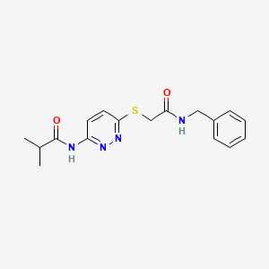molecular formula C17H20N4O2S B6537892 N-(6-{[(benzylcarbamoyl)methyl]sulfanyl}pyridazin-3-yl)-2-methylpropanamide CAS No. 1021255-67-3