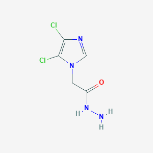 molecular formula C5H6Cl2N4O B065379 2-(4,5-Dichloro-1H-imidazol-1-yl)ethanohydrazide CAS No. 175137-68-5