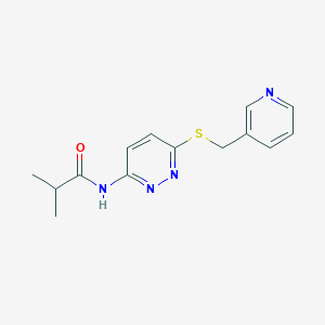 2-methyl-N-(6-{[(pyridin-3-yl)methyl]sulfanyl}pyridazin-3-yl)propanamide