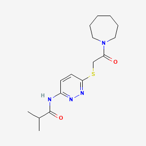 molecular formula C16H24N4O2S B6537936 N-(6-{[2-(azepan-1-yl)-2-oxoethyl]sulfanyl}pyridazin-3-yl)-2-methylpropanamide CAS No. 1021214-42-5