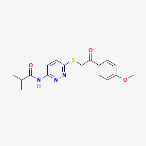 molecular formula C17H19N3O3S B6537962 N-(6-{[2-(4-methoxyphenyl)-2-oxoethyl]sulfanyl}pyridazin-3-yl)-2-methylpropanamide CAS No. 1021255-94-6