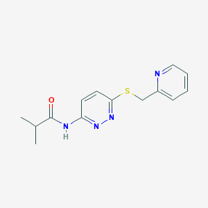 molecular formula C14H16N4OS B6537970 2-methyl-N-(6-{[(pyridin-2-yl)methyl]sulfanyl}pyridazin-3-yl)propanamide CAS No. 1021214-54-9