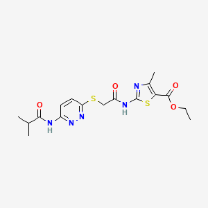 molecular formula C17H21N5O4S2 B6538015 ethyl 4-methyl-2-(2-{[6-(2-methylpropanamido)pyridazin-3-yl]sulfanyl}acetamido)-1,3-thiazole-5-carboxylate CAS No. 1021214-61-8