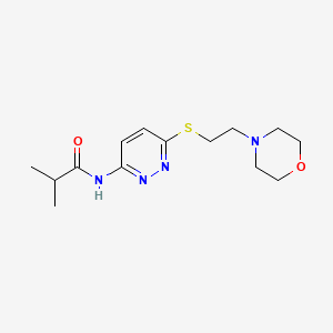 molecular formula C14H22N4O2S B6538023 2-methyl-N-(6-{[2-(morpholin-4-yl)ethyl]sulfanyl}pyridazin-3-yl)propanamide CAS No. 1021256-09-6