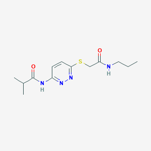 molecular formula C13H20N4O2S B6538031 2-methyl-N-(6-{[(propylcarbamoyl)methyl]sulfanyl}pyridazin-3-yl)propanamide CAS No. 1021214-64-1