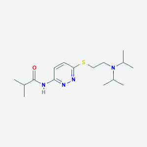 molecular formula C16H28N4OS B6538037 N-[6-({2-[bis(propan-2-yl)amino]ethyl}sulfanyl)pyridazin-3-yl]-2-methylpropanamide CAS No. 1021214-66-3