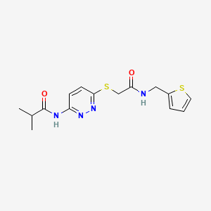 molecular formula C15H18N4O2S2 B6538045 2-methyl-N-{6-[({[(thiophen-2-yl)methyl]carbamoyl}methyl)sulfanyl]pyridazin-3-yl}propanamide CAS No. 1021256-15-4