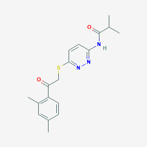 molecular formula C18H21N3O2S B6538048 N-(6-{[2-(2,4-dimethylphenyl)-2-oxoethyl]sulfanyl}pyridazin-3-yl)-2-methylpropanamide CAS No. 1021214-69-6