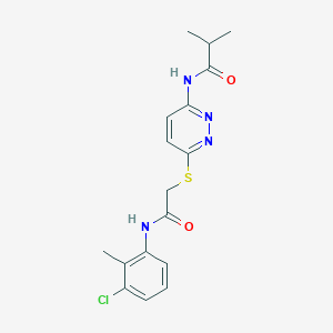 molecular formula C17H19ClN4O2S B6538072 N-[6-({[(3-chloro-2-methylphenyl)carbamoyl]methyl}sulfanyl)pyridazin-3-yl]-2-methylpropanamide CAS No. 1021256-19-8